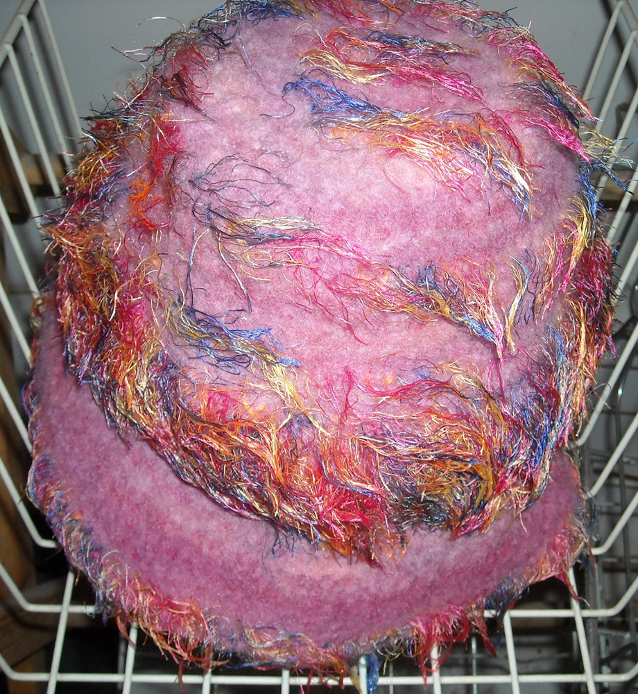 cranberry felted hat