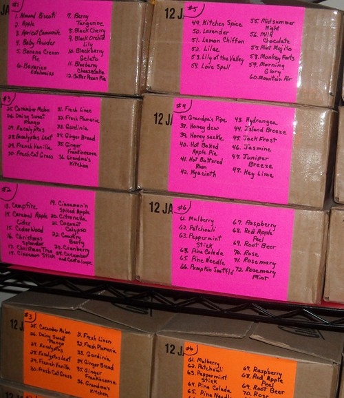 boxes of single soy candles