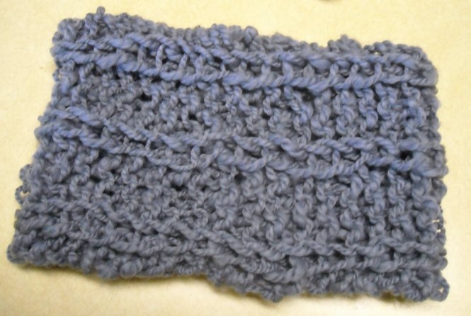 denim blue cowl KAL