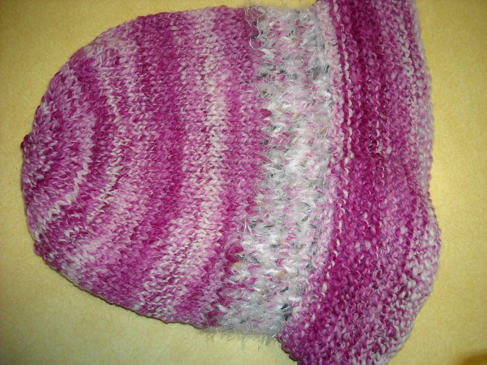 knitted magenta hat
