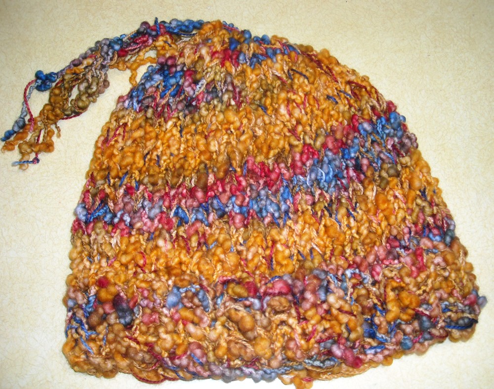 hand dyed thick and thin hat.