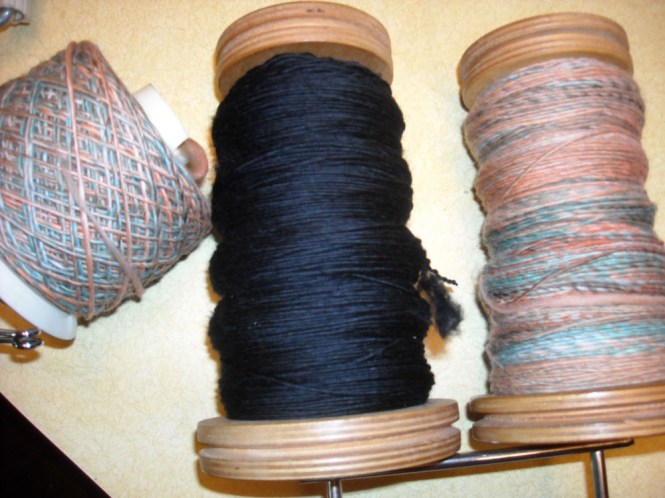 wool yarn ready to ply